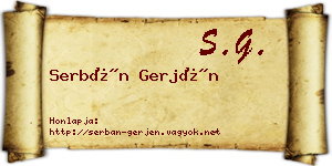 Serbán Gerjén névjegykártya